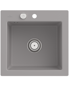 Villeroy und Boch Subway évier à chasse d&#39;eau 33152FKD avec garniture de vidage et actionnement excentrique, Fossil