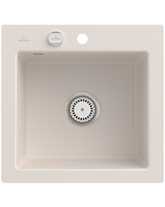 Villeroy und Boch Subway Flächenbündige Spüle 33152FKR mit Ablaufgarnitur und Exzenterbetätigung, Crema