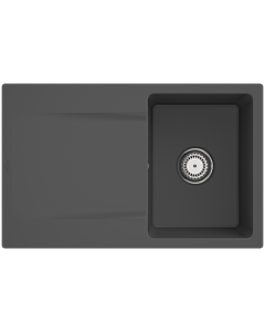 Villeroy und Boch Flächenbündige Spüle 33341Fi4 mit Ablaufgarnitur und Handbetätigung, Graphit