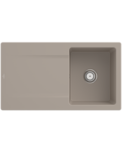 Villeroy und Boch Siluet Spüle 333501AM mit Ablaufgarnitur und Handbetätigung, Almond