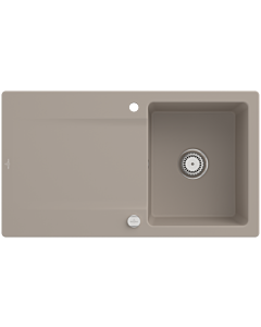 Villeroy und Boch Siluet Sink 333502AM with drain fitting and eccentric actuation, Almond