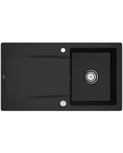 Villeroy & Boch Siluet évier encastrable 333502J0 avec garniture de vidage et actionnement excentrique, chromite