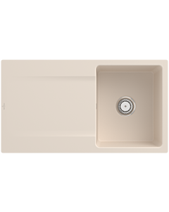 Villeroy und Boch sink 33351FFU with waste set and manual operation, Ivory