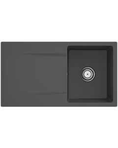 Villeroy und Boch Flächenbündige Spüle 33351Fi4 mit Ablaufgarnitur und Handbetätigung, Graphit
