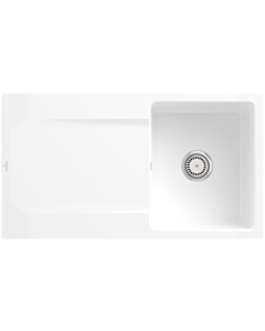 Villeroy und Boch sink 33351FR1 with waste set and manual operation, white