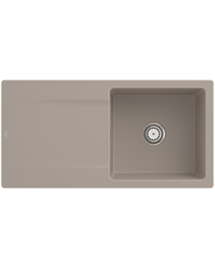 Villeroy und Boch Siluet Spüle 333601AM mit Ablaufgarnitur und Handbetätigung, Almond