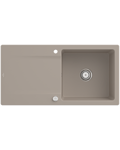 Villeroy und Boch Siluet Sink 333602AM with drain fitting and eccentric actuation, Almond