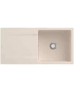 Villeroy und Boch Siluet sink 33361FFU with waste set and manual operation, Ivory