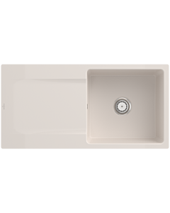 Villeroy und Boch Siluet sink 33361FKR with waste set and manual operation, crema