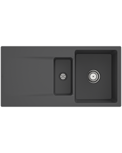 Villeroy und Boch évier Siluet 33371Fi4 avec garniture de vidage et fonctionnement manuel, Graphit