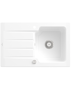 Villeroy und Boch Architectura évier 334002R1 blanc , garniture de vidange avec actionnement excentrique