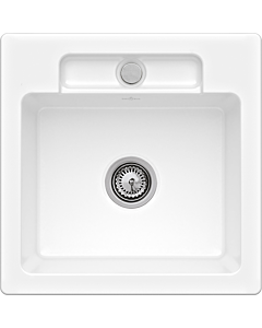 Villeroy und Boch Siluet Flush-mounted sink 33452FR1 with drain fitting and eccentric operation, white
