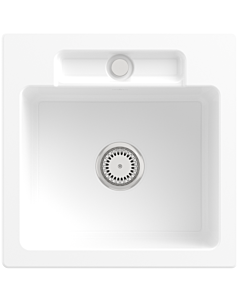 Villeroy und Boch Siluet évier 334501R1 avec garniture de vidage et opération manuelle, blanc