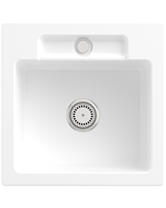 Villeroy und Boch Siluet sink 334501RW with waste set and manual operation, Stone White