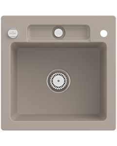 Villeroy und Boch Siluet Sink 334502AM with drain fitting and eccentric actuation, Almond