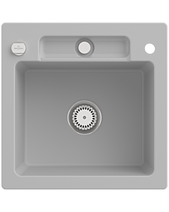 Villeroy und Boch Siluet Sink 334502SM with drain fitting and eccentric actuation, Steam