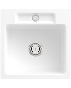 Villeroy und Boch Siluet évier 33451FRW avec garniture de vidage et commande manuelle, White Stone