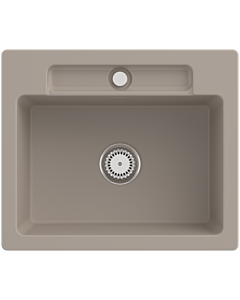 Villeroy und Boch Siluet Spüle 334601AM mit Ablaufgarnitur und Handbetätigung, Almond