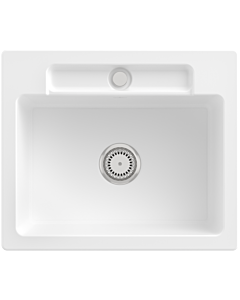 Villeroy und Boch Siluet Spüle 334601RW mit Ablaufgarnitur und Handbetätigung, Stone White