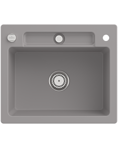 Villeroy und Boch Siluet Sink 334602KD with drain fitting and eccentric operation, Fossil