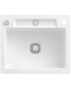 Villeroy und Boch Siluet Spüle 334602R1 mit Ablaufgarnitur und Exzenterbetätigung, weiß