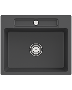 Villeroy und Boch Siluet évier 33461Fi4 avec garniture de vidage et le fonctionnement manuel, graphite