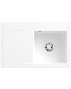 Villeroy und Boch Subway Style 45 built-in sink 334701R1 right, with drain fitting, white alpine CeramicPlus, 78 x 51 cm