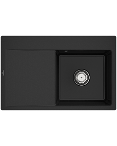 Villeroy und Boch Subway Style 45 Flat flush-mounted sink 33471FJ0 right, with drain fitting, manual operation, chromite CeramicPlus, 78 x 51 cm