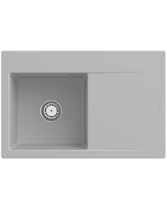 Villeroy und Boch Subway Style 45 Flat Einbauspüle 334801SM links, mit Ablaufgarnitur, steam CeramicPlus, 78 x 51 cm