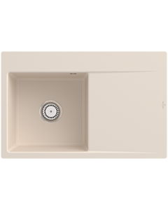 Villeroy und Boch Subway Style 45 Évier plat à chasse d&#39;eau 33481FFU gauche, avec garniture de vidage , ivoire CeramicPlus, 78 x 51 cm