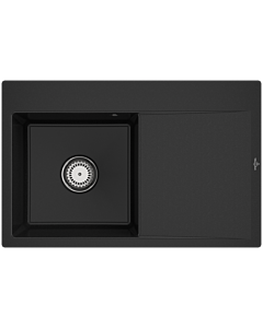 Villeroy und Boch Subway Style 45 Flat flush-mounted sink 33481FJ0 left, with drain fitting, chromite CeramicPlus, 78 x 51 cm