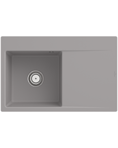 Villeroy und Boch Subway Style 45 Flat Flächenbündige Spüle 33481FKD links, mit Ablaufgarnitur, Handbetätigung, fossil CeramicPlus, 78 x 51 cm