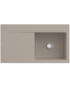 Villeroy und Boch Subway Style 50 built-in sink 335101AM basin right, drain fitting with manual operation, 900 x 510 mm, Almond