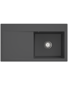 Villeroy und Boch Subway Style 50 built-in sink 335101i4 basin right, drain fitting with manual operation, 900 x 510 mm, Graphit