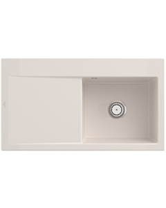 Villeroy und Boch Subway Style 50 built-in sink 335101KR basin right, drain fitting with manual operation, 900 x 510 mm, Crema
