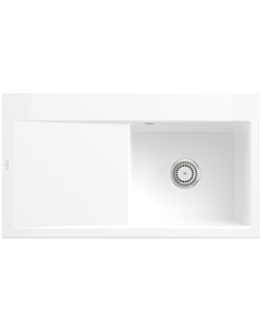 Villeroy und Boch Subway Style 50 built-in sink 335101R1 basin right, drain fitting with manual operation, 900 x 510 mm, white alpine