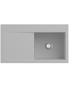 Villeroy und Boch Subway Style 50 built-in sink 335101SM basin right, drain fitting with manual operation, 900 x 510 mm, Steam