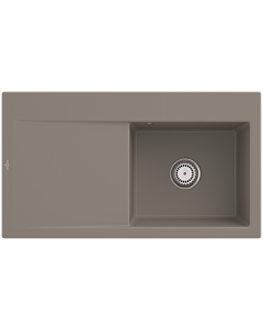 Villeroy und Boch Subway Style 50 built-in sink 335101TR basin right, drain fitting with manual operation, 900 x 510 mm, Timber