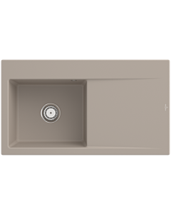 Villeroy und Boch Subway Style 50 built-in sink 335201AM left-hand basin, 900 x 510 mm, manual waste set, Almond