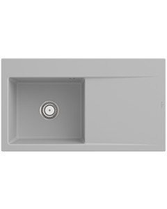 Villeroy und Boch Subway Style 50 Einbauspüle 335201SM links, mit Ablaufgarnitur, 900 x 510 mm, Handbetätigung, steam CeramicPlus