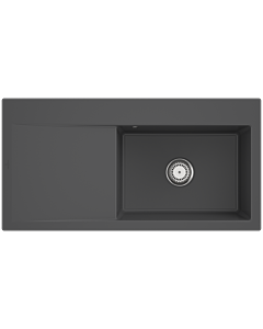 Villeroy und Boch Subway Évier encastrable Style 60 336101i4 vasque à droite, garniture de vidange avec commande manuelle, 1000 x 510 mm, Graphit