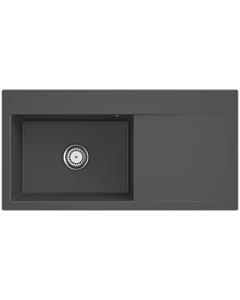 Villeroy und Boch Subway Style 60 Einbauspüle 336201i4 Becken links, Ablaufgarnitur mit Handbetätigung, 1000 x 510 mm, Graphite