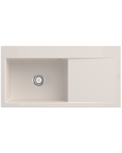Villeroy und Boch Subway Évier encastrable Style 60 336201KR vasque à gauche, garniture de vidange avec commande manuelle, 1000 x 510 mm, Crema