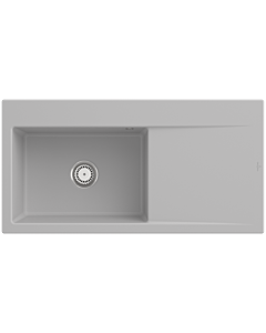 Villeroy und Boch Subway Style 60 built-in sink 336201SM basin left, drain fitting with manual operation, 1000 x 510 mm, Steam