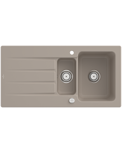 Villeroy und Boch Architectura Sink 336502AM with drain fitting and eccentric operation, Almond