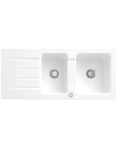 Villeroy & Boch Architectura Einbauspüle 338002R1 mit Ablaufgarnitur und Exzenterbetätigung, weiß