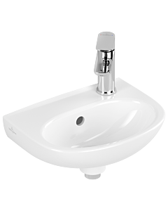 Villeroy und Boch O.novo washbasin 43403RR1 36x27.5cm, oval, with overflow, tap hole punched through on the right, white C-plus