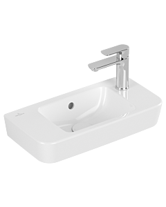 Villeroy und Boch O.novo Handwaschbecken 4342R501 50x25cm, Hahnloch rechts durch-, links vorgestochen, Überlauf, weiß