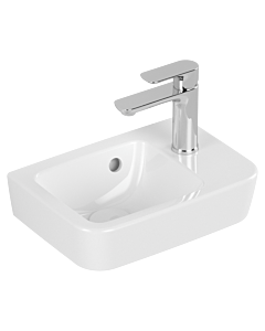Villeroy und Boch O.novo hand washbasin 43433601 36x25cm, square, basin on the left, with tap hole, with overflow, white