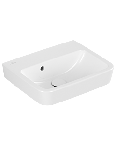 Villeroy und Boch O.novo hand washbasin 434447T2 45x37cm, square, without tap hole, with overflow, white AntiBac C-Plus